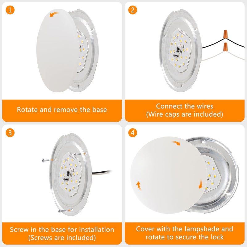 RVsmattly 8 Pack DC12V RV Interior Lights,4.5in Led Puck Light,Surface Mount RV Ceiling Dome Light for Motorhome Camper Trailer Boat,4W/3300K/360LM,No Switch - Image 5
